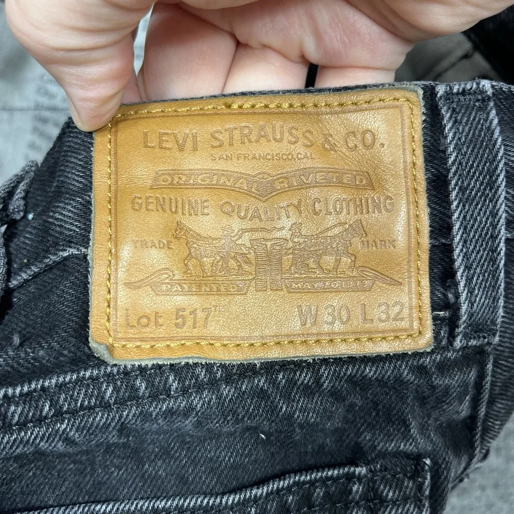Levis 517 Premium Jeans Mens 30x32 Black Western Cowboy Boot Cut Rodeo